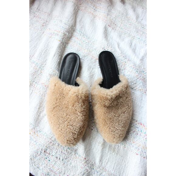 Jenni Kayne Shearling Fur Teddy Slide Mule Sandals Size 39 - Picture 2 of 5